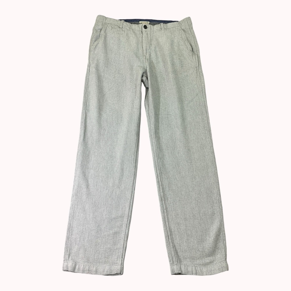 Carbon 2 Cobalt Pebble Cloth Pants Mens 34x32 Gray Textured Flat Front Chino